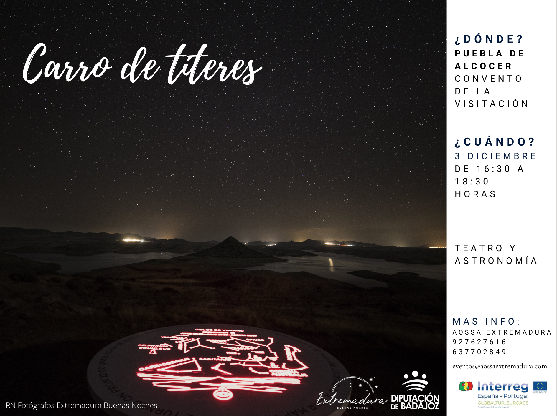 Portada Globaltur. Experiencias astroturísticas transfronterizas: Carro de títeres