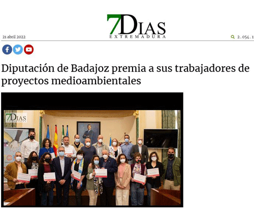 Noticia en Diario Extremadura 7 días