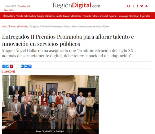 Noticia en Región Digital.com