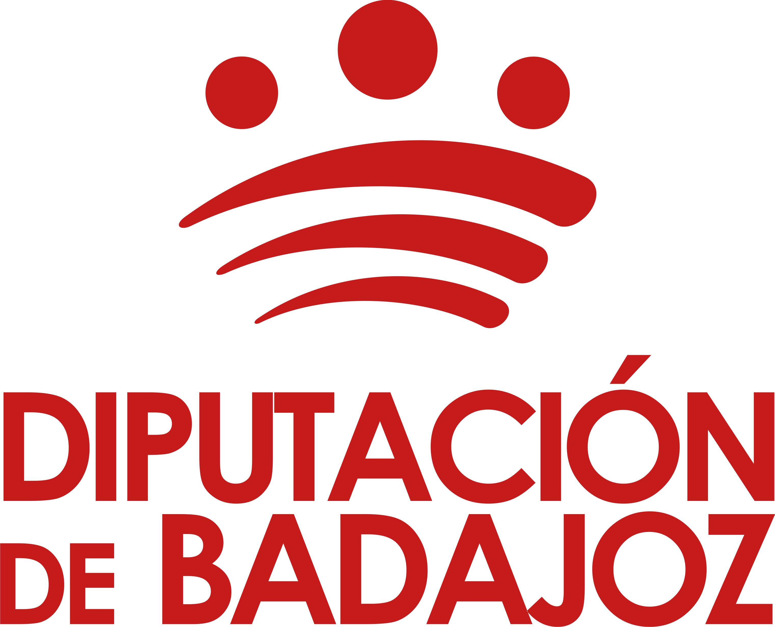 Logo Diputación de Badajoz. Rojo