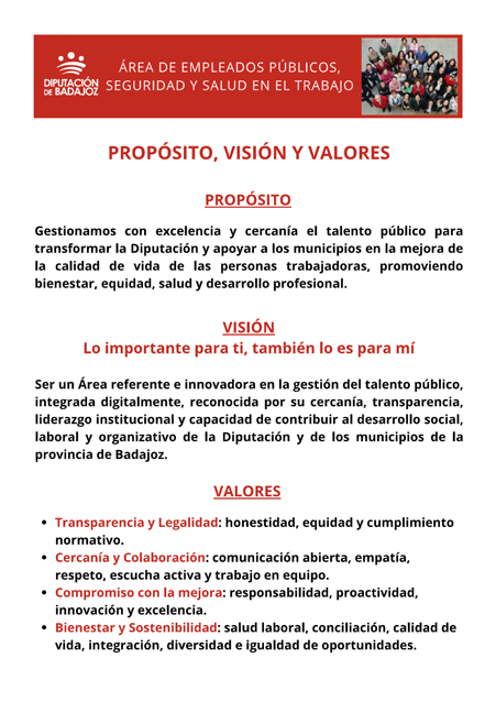 Área de Recursos Humanos: Valores, Visión, Misión