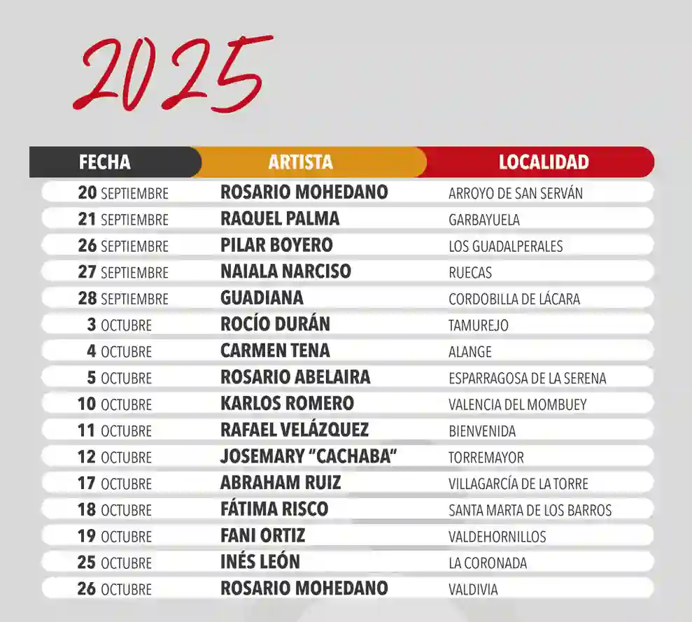 Agenda de eventos completa